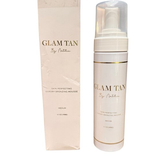 NIB Glam Tan by Natalie Skin Perfecting Bronzing Mousse-Medium - Picture 5 of 7